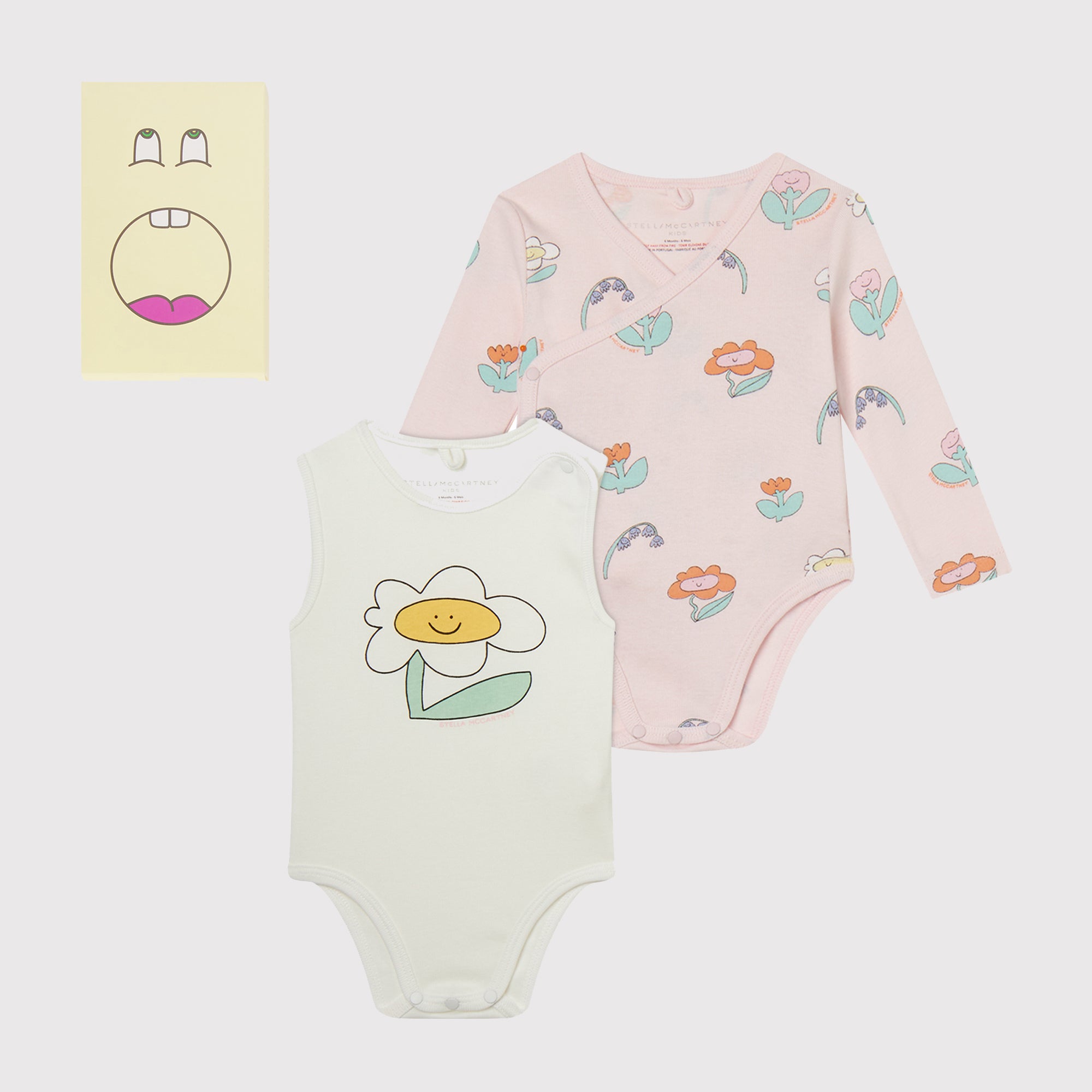 Stella Mccartney Kids-BABY GIRL FLOWERS 2 BODYSUITS SET(2 Pack)