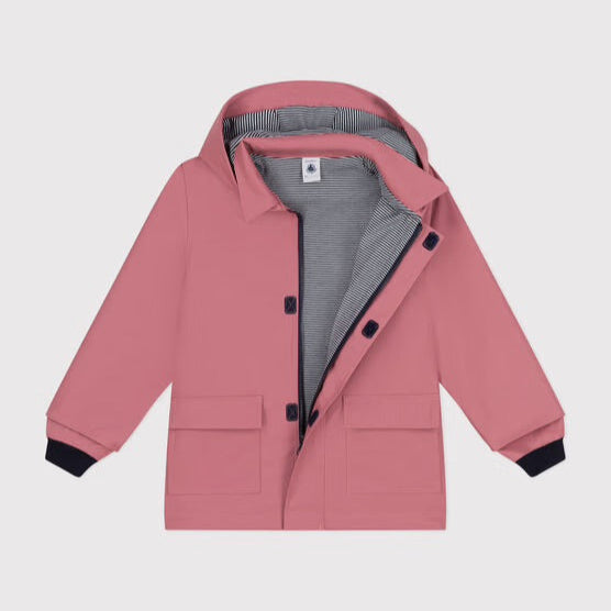 PETIT BATEAU-Kid Hooded Rain Jacket