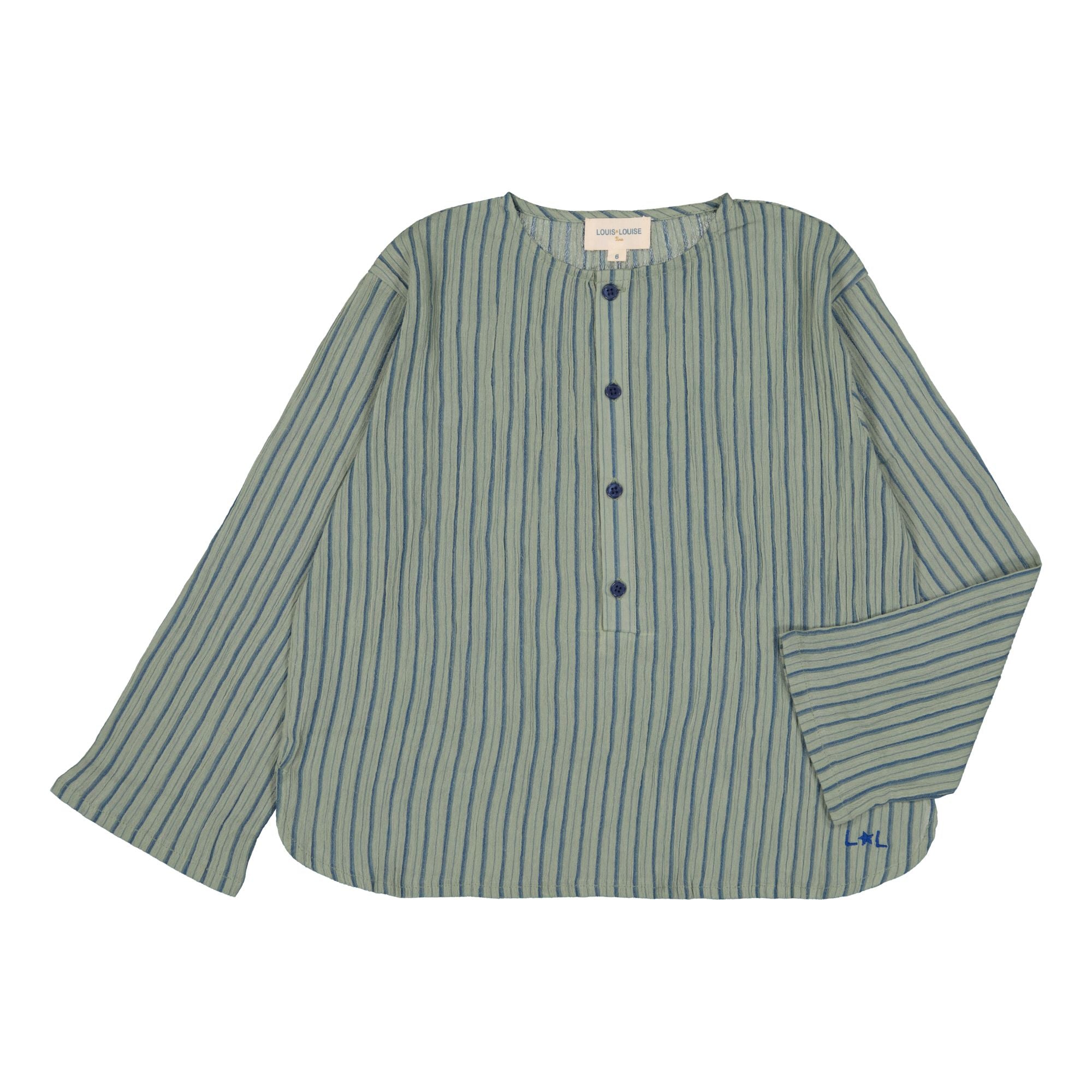 Louis Louise-SHIRT ONCLE COTTON CREPE STRIPE