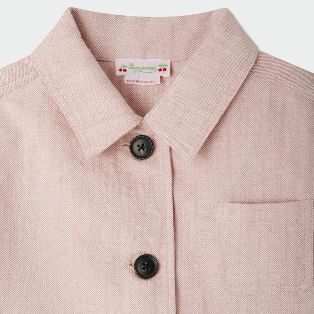 Bonpoint-Girls Pink Casual Cotton Jacket