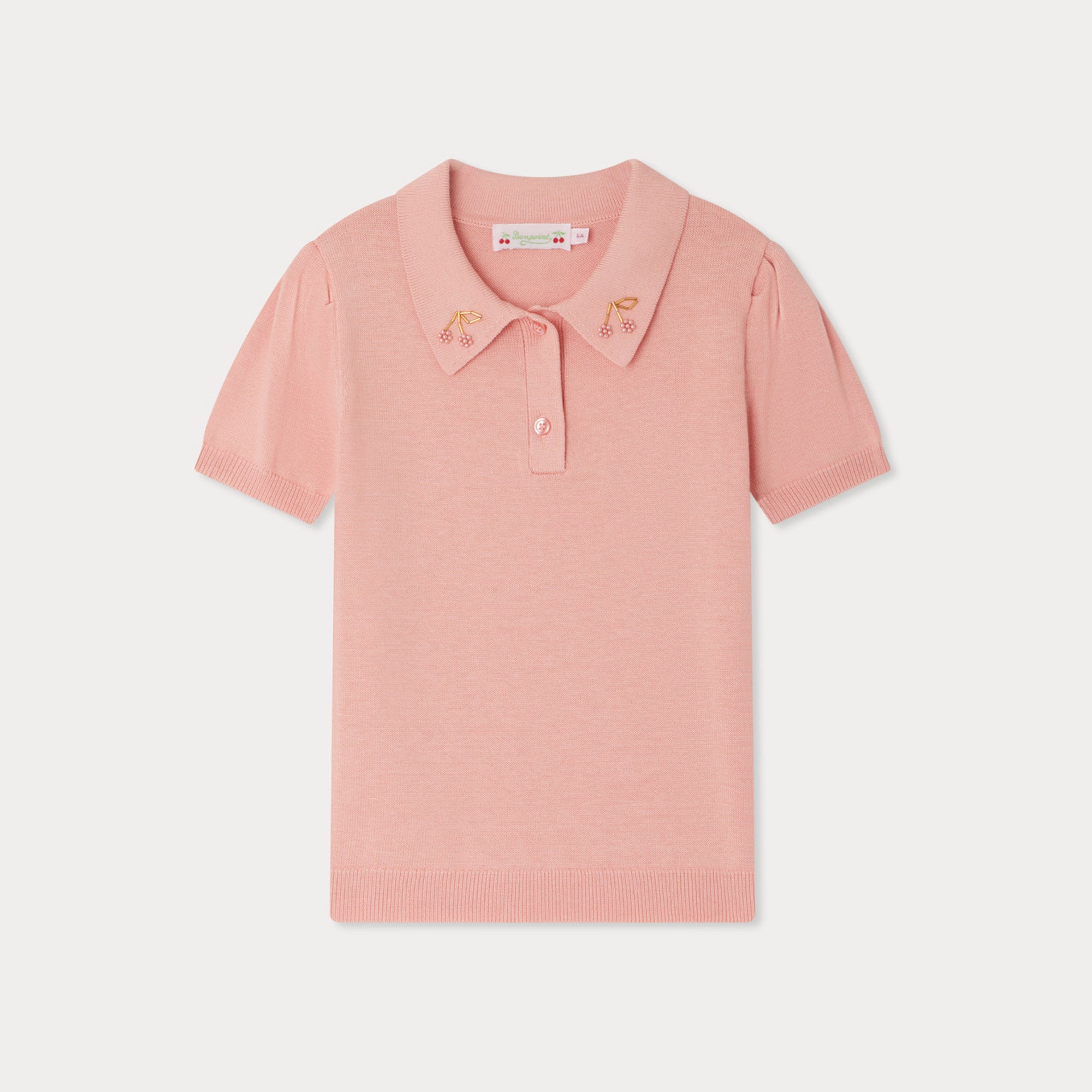 Bonpoint-Girls Pink Cherry Cotton T-Shirt