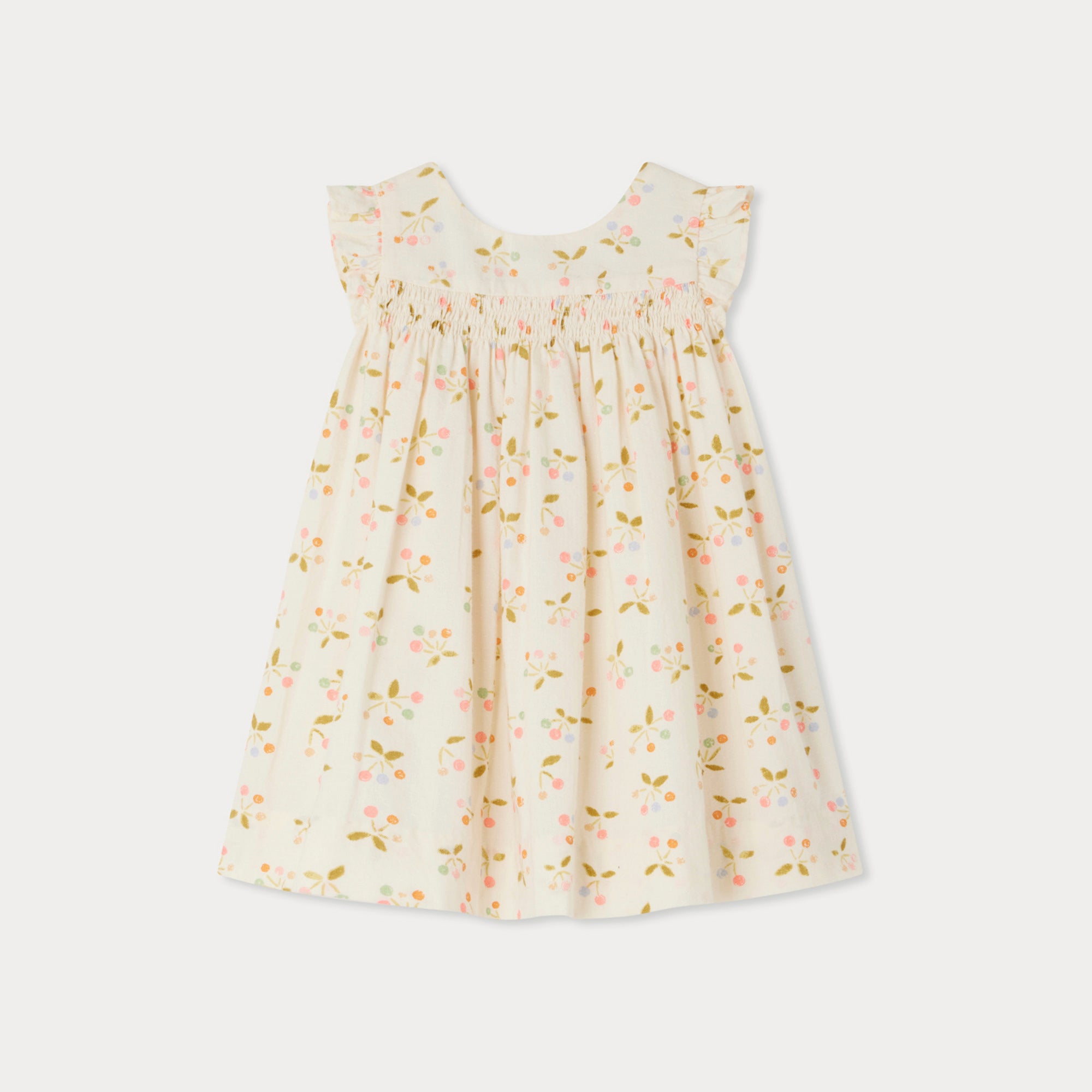 Bonpoint-Girls Light Yellow Floral Cotton Skirt