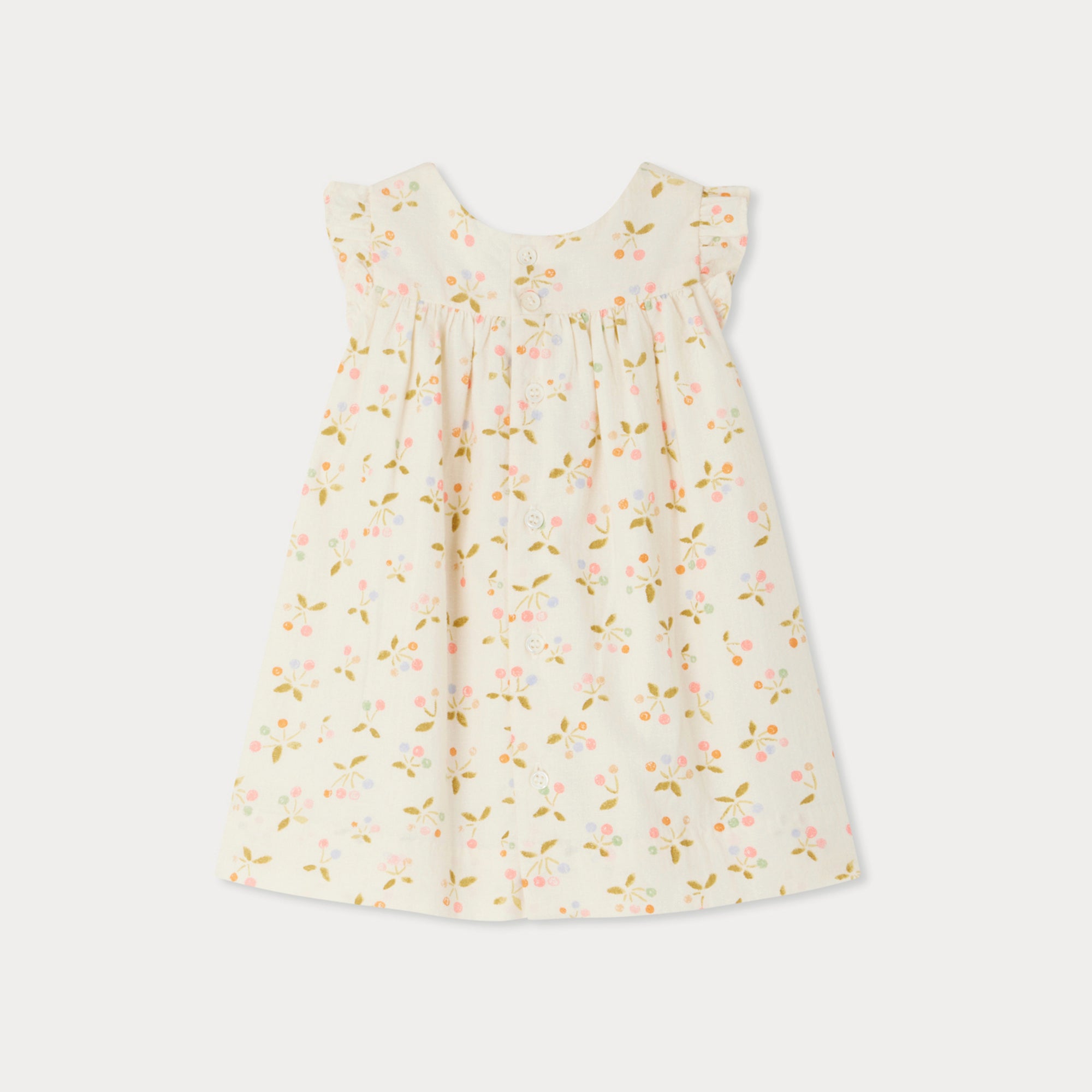 Bonpoint-Girls Light Yellow Floral Cotton Skirt