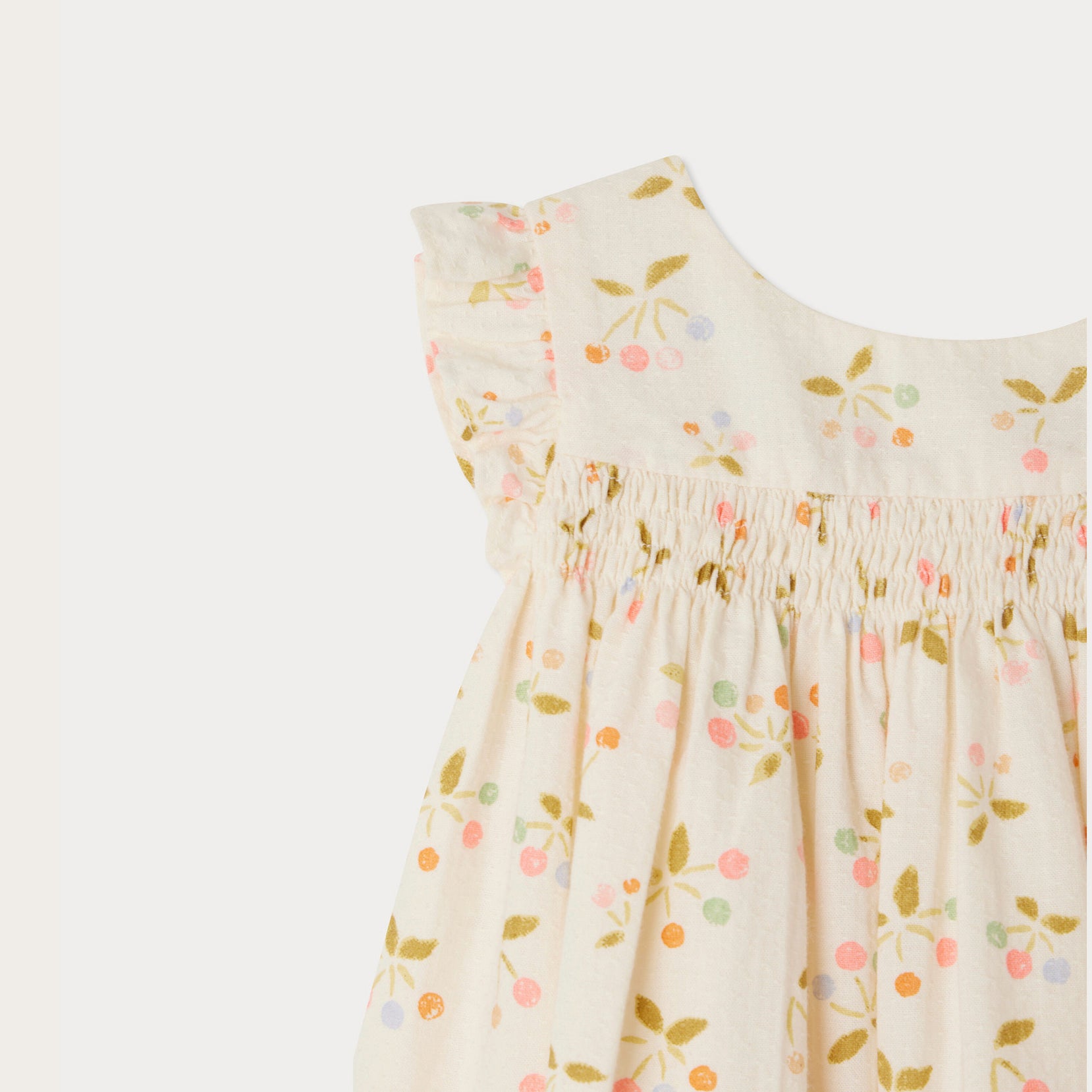 Bonpoint-Girls Light Yellow Floral Cotton Skirt