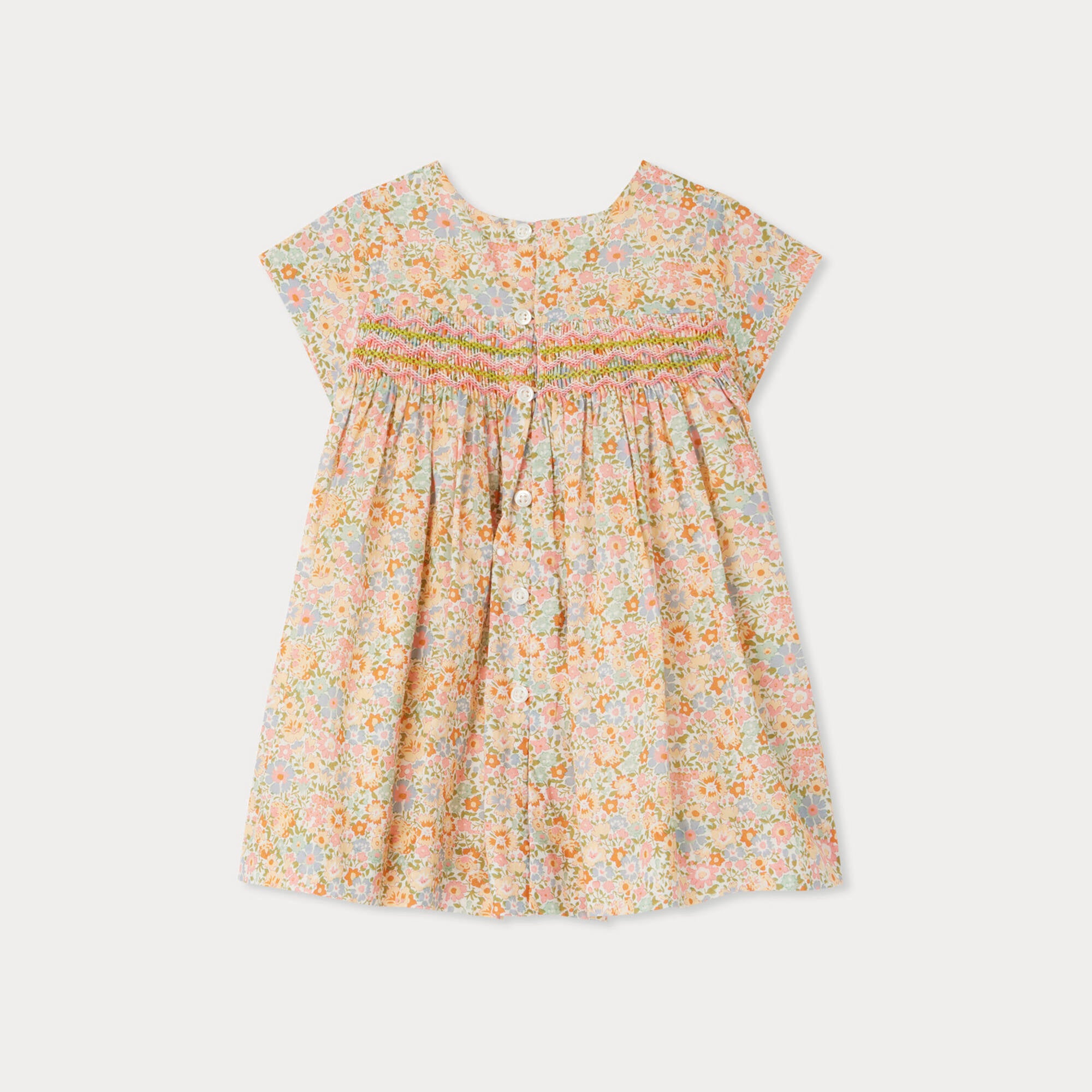 Bonpoint-Girls Colorful Floral Cotton Dress