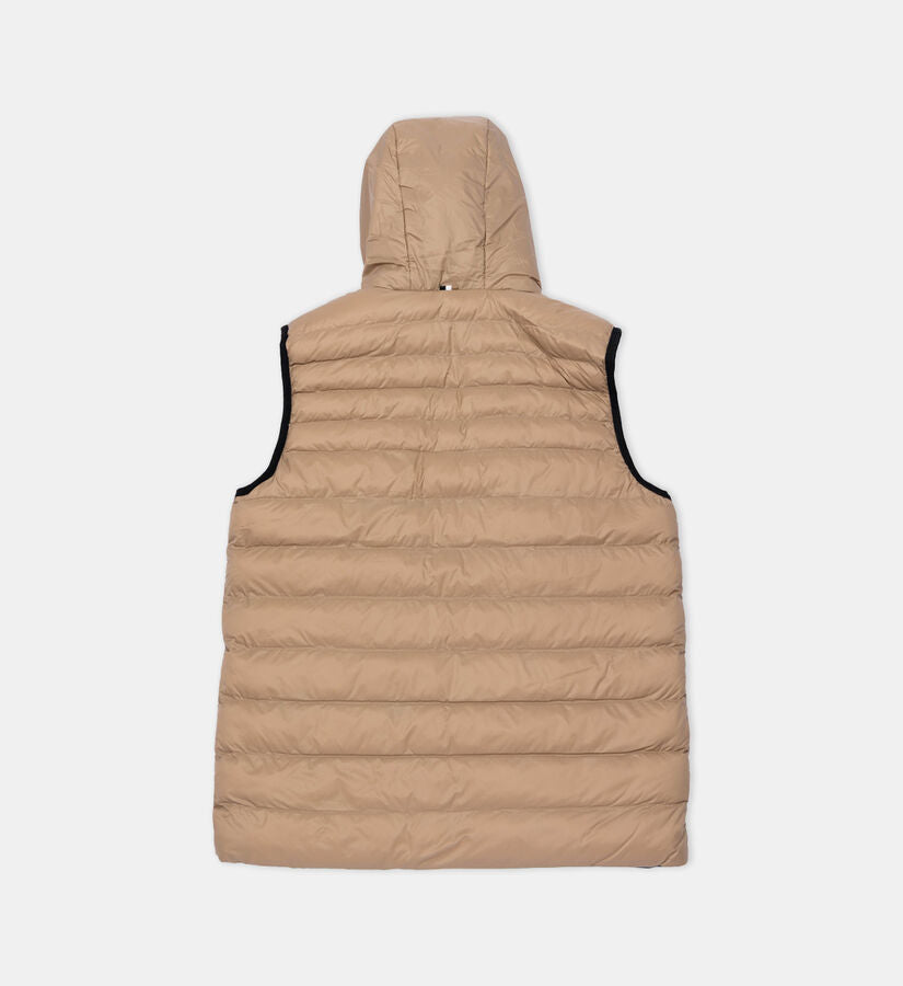 REVERSIBLE DOWN VEST-BROWN