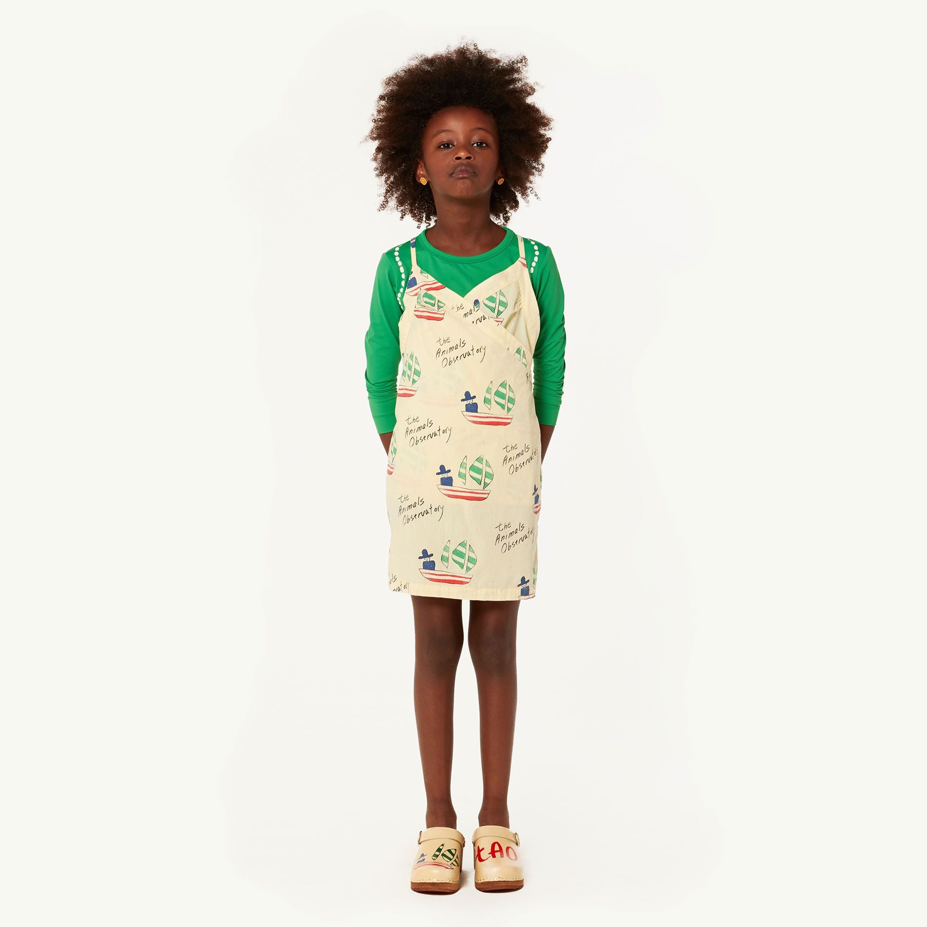 WEASEL KIDS DRESS Portugal, YELLOW SHIPS - Cemarose Children's Fashion Boutique