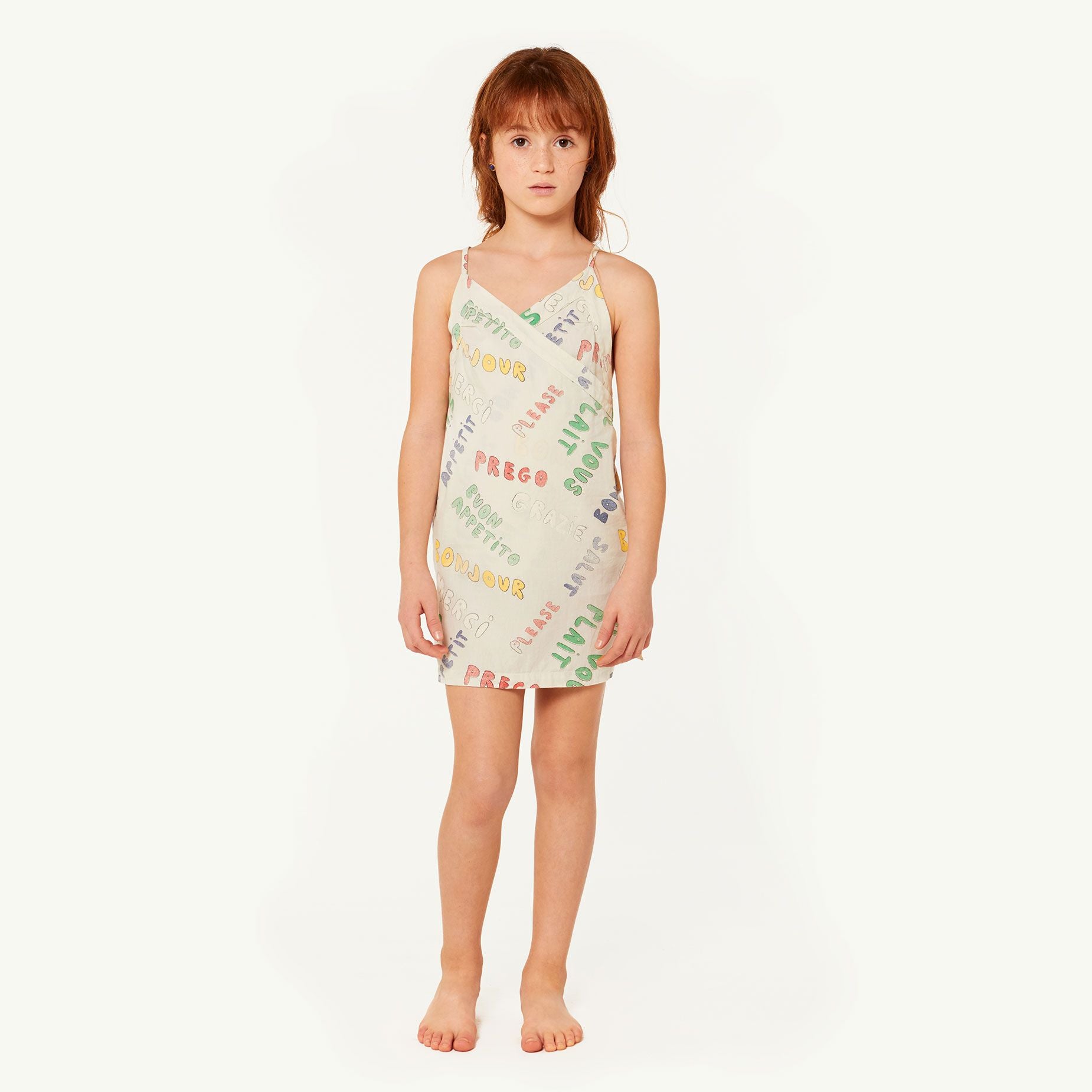 WEASEL KIDS DRESS Portugal, WHITE WORDS - Cemarose Children's Fashion Boutique