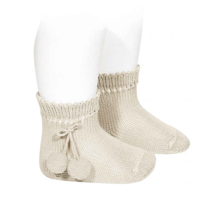 PERLE SHORT SOCKS WITH POMPOMS, 2.504/4-304 - Cemarose Children's Fashion Boutique