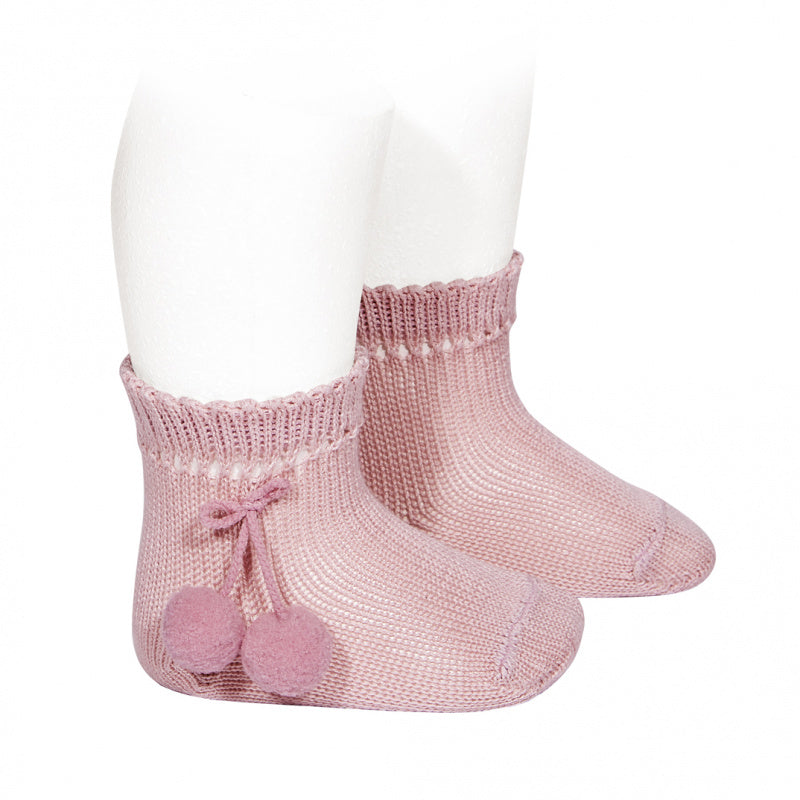 PERLE SHORT SOCKS WITH POMPOMS, 2.504/4-526 - Cemarose Children's Fashion Boutique