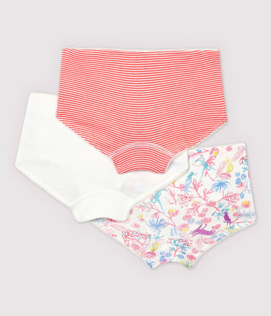 3 SHORTIES,WHITE+STRIPE+MULTI