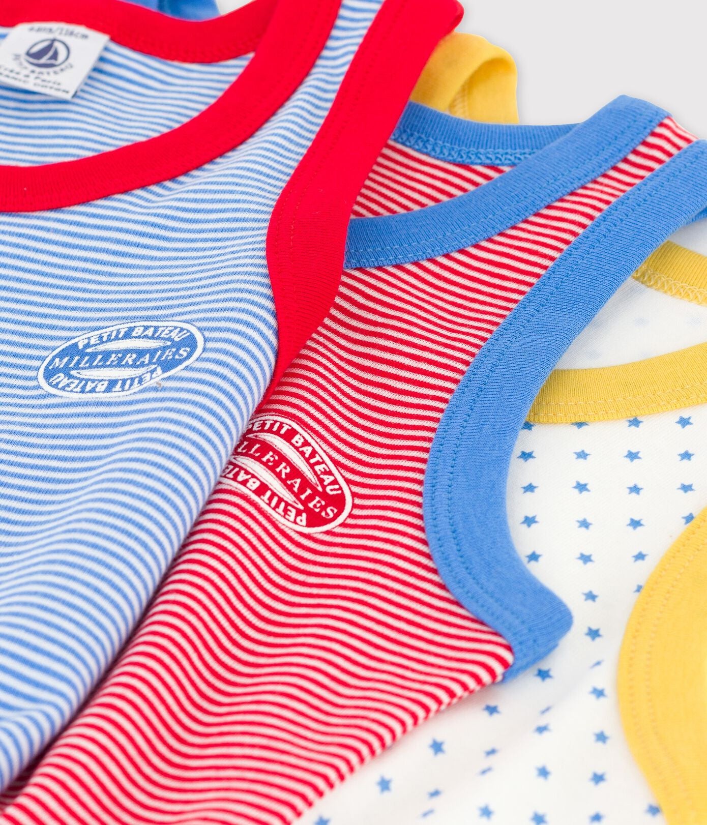 BOYS' PINSTRIPED ORGANIC COTTON VEST - 3-PACK
