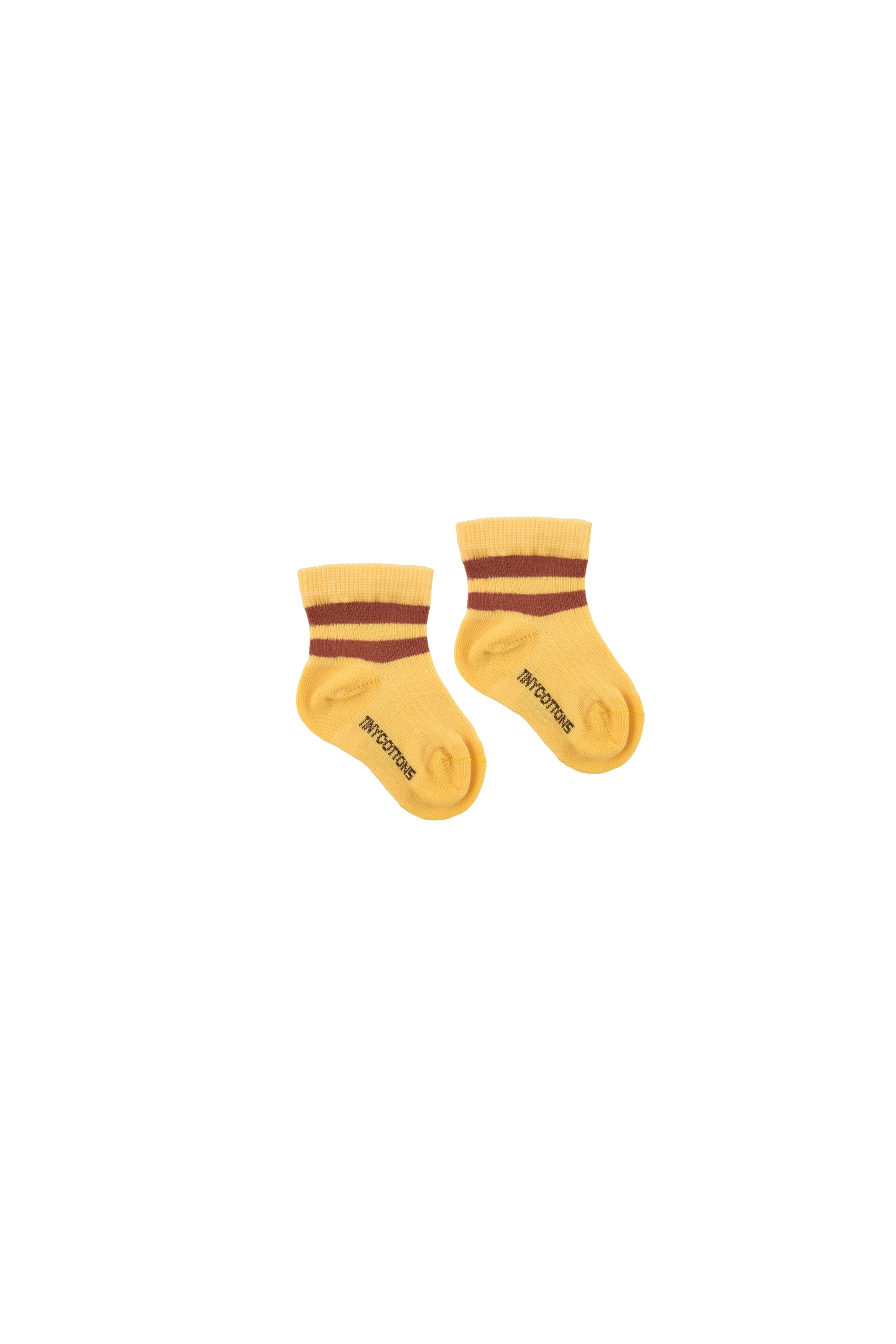 BABY STRIPES QUARTER RIB SOCKS yellow/dark brown - Cemarose Children's Fashion Boutique