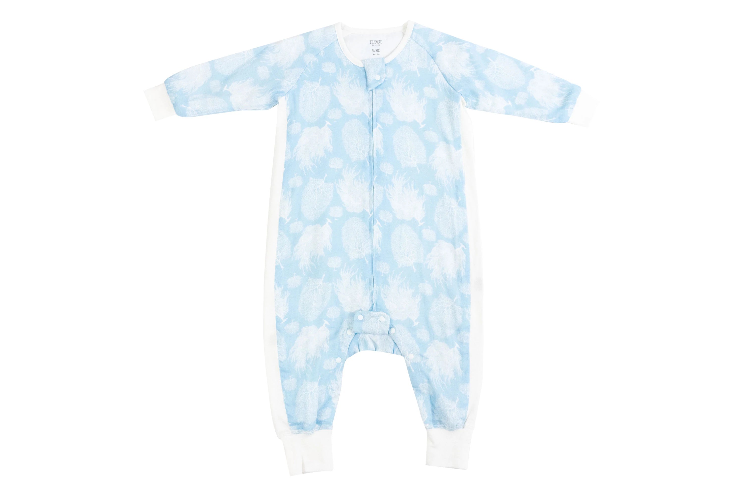 0.6 TOG Bamboo Pima Long Sleeve Footed Sleep Bag - Sea Fan