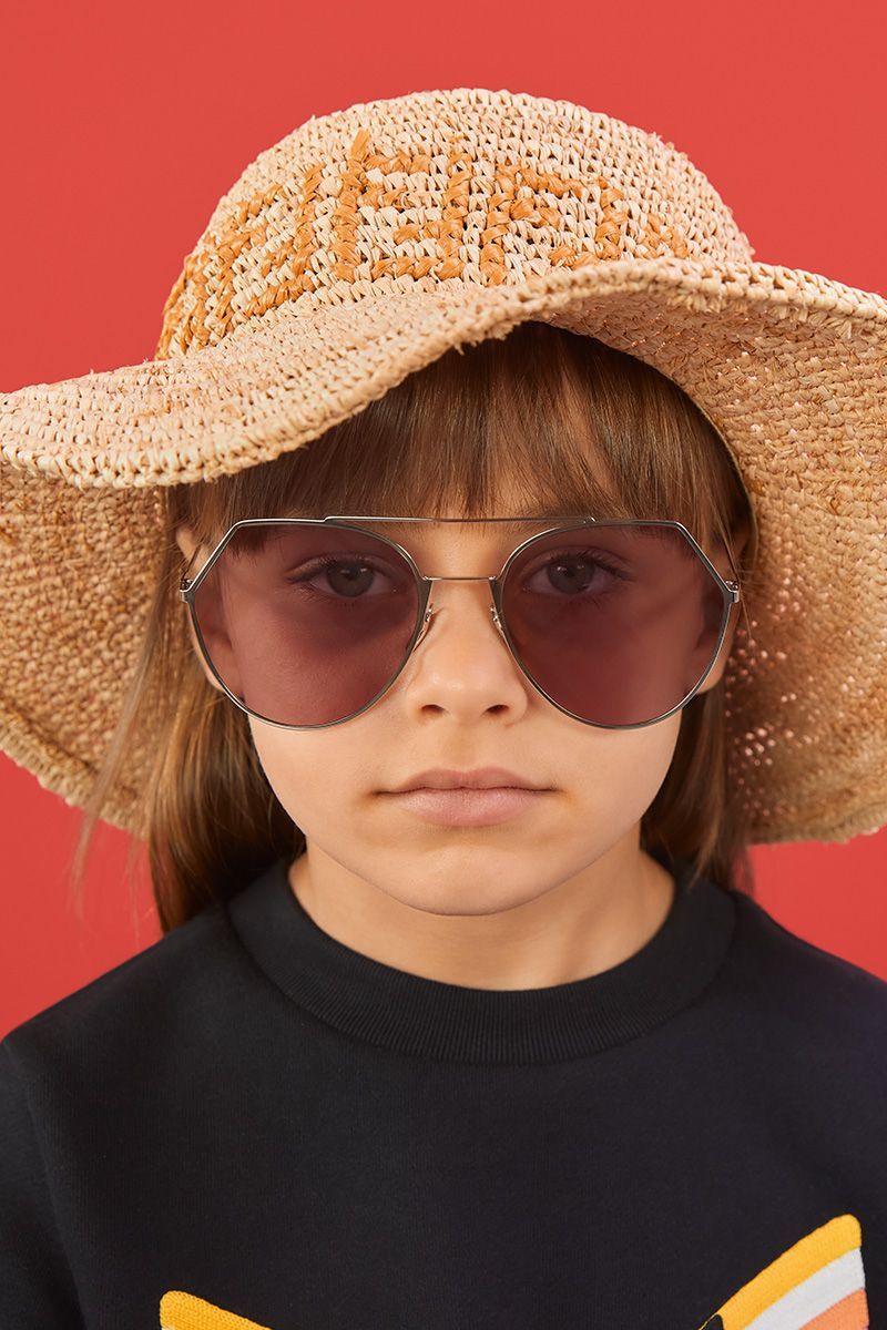 Straw Hat With FF,Beige - Cémarose Canada