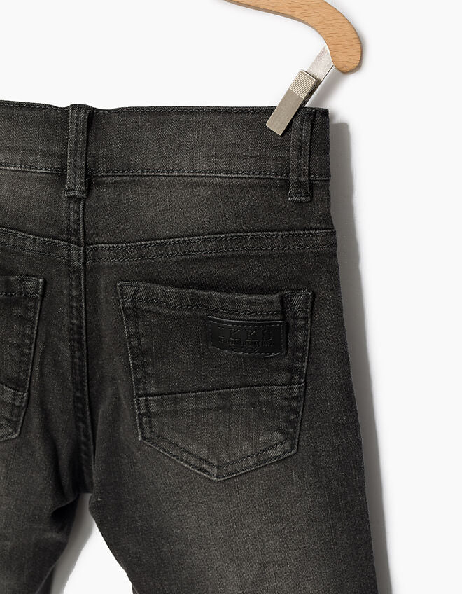 SS19, KID BOY DENIM BERMUDA SHORTS W TEXT DETAILFITZROY - Cemarose Children's Fashion Boutique