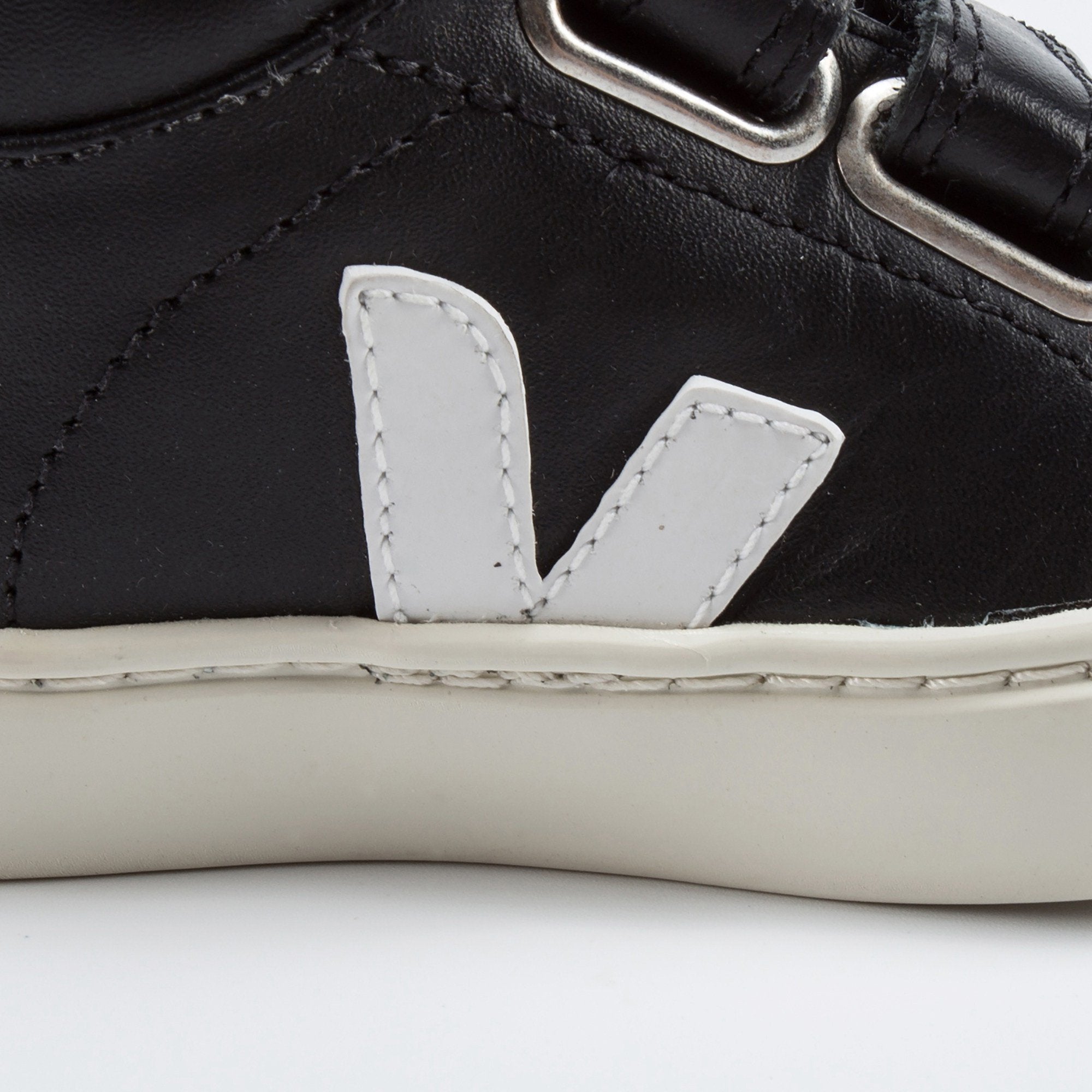 Baby Black Leather Velcro High Top Shoes - Cemarose Children's Fashion Boutique