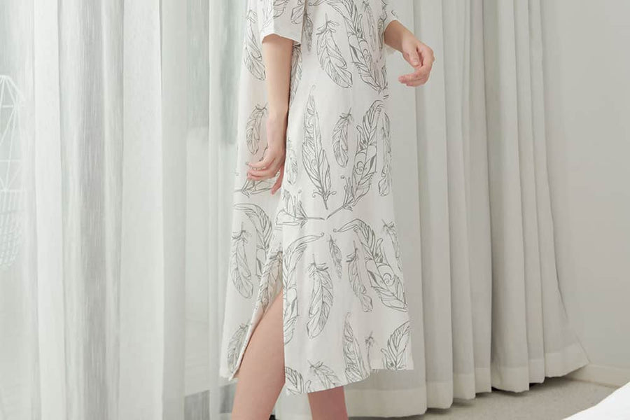 Women's Bamboo Sleeping Tunic - Feather White