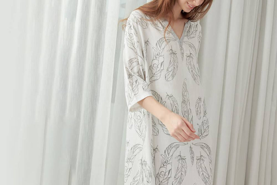 Women's Bamboo Sleeping Tunic - Feather White