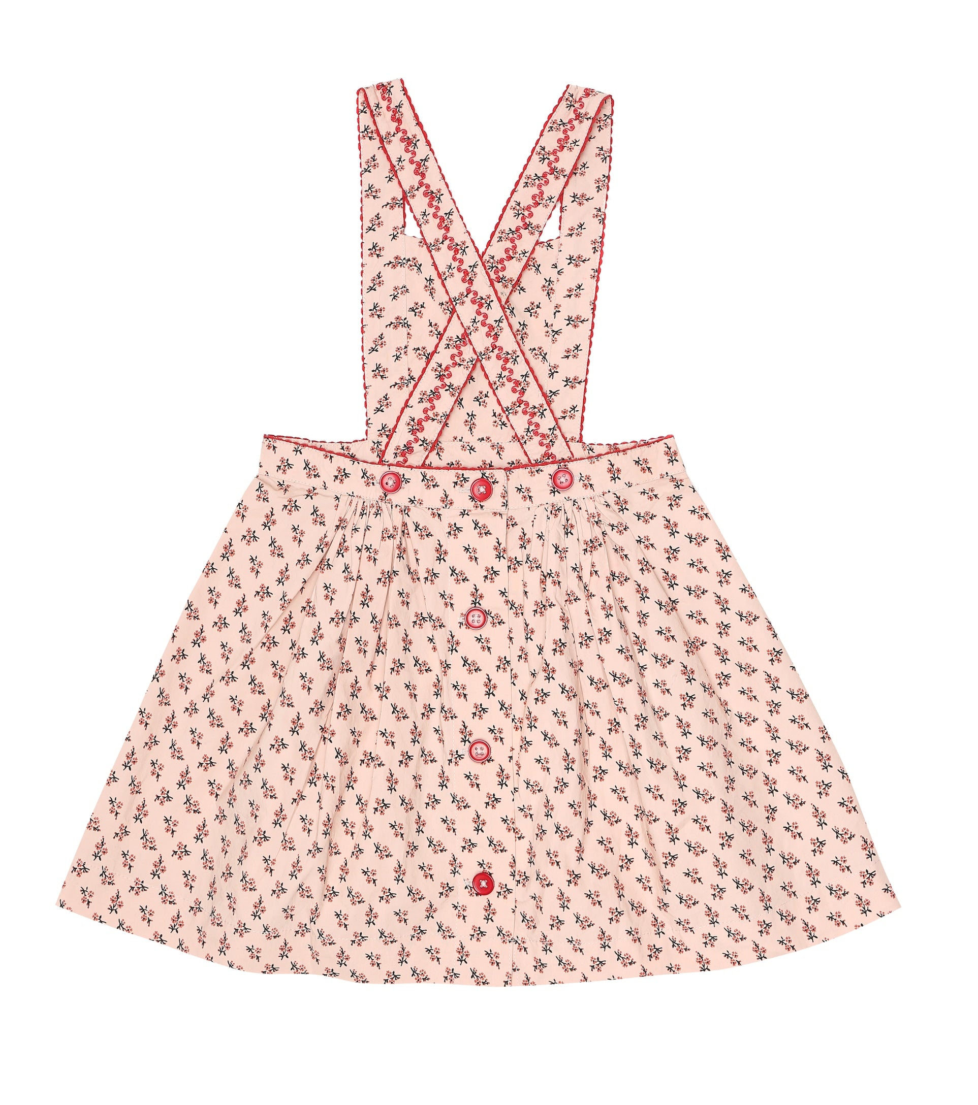 GOOSE PINAFORE,PEACH SMALL FLORAL - Cémarose Canada