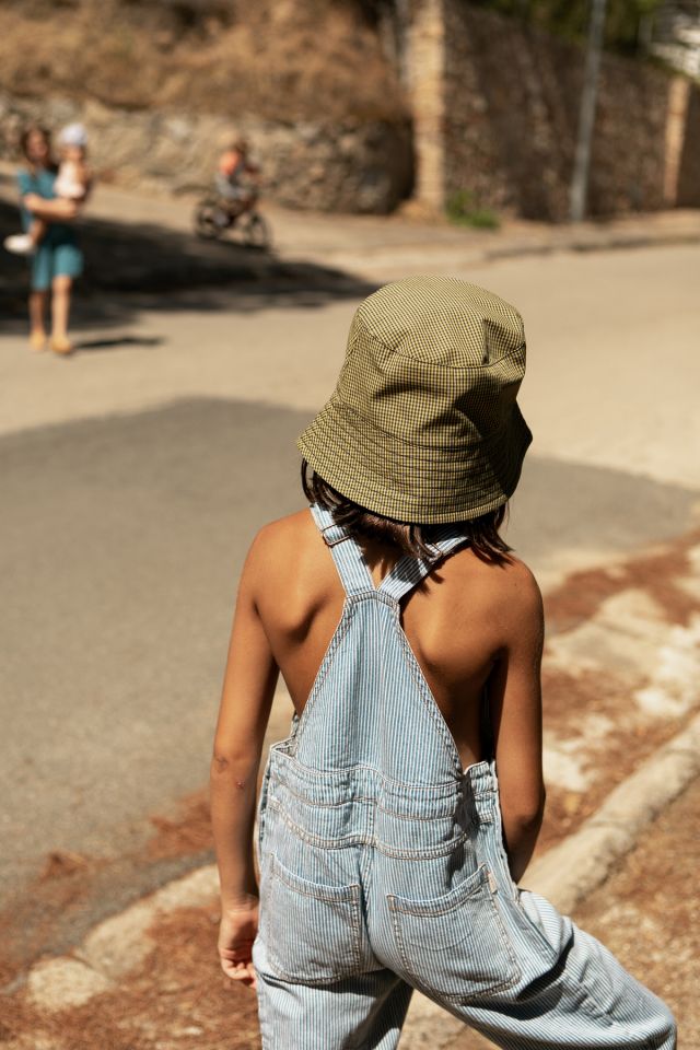 CHECK BUCKET HAT yellow/iris blue - Cémarose Canada