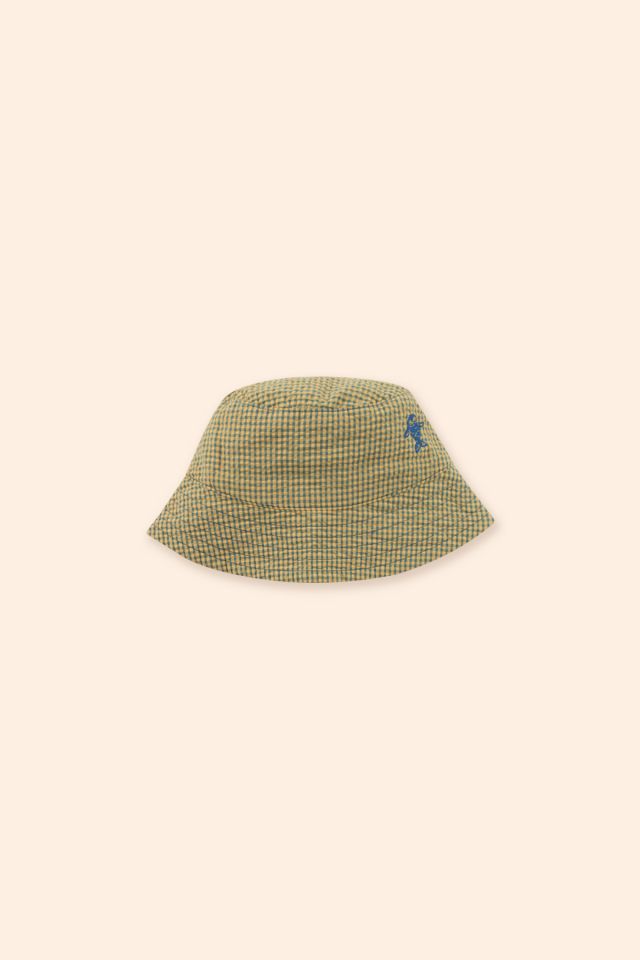 CHECK BUCKET HAT yellow/iris blue - Cémarose Canada