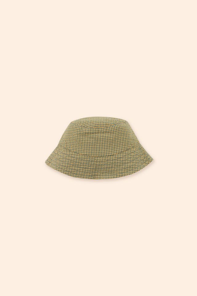 CHECK BUCKET HAT yellow/iris blue - Cémarose Canada