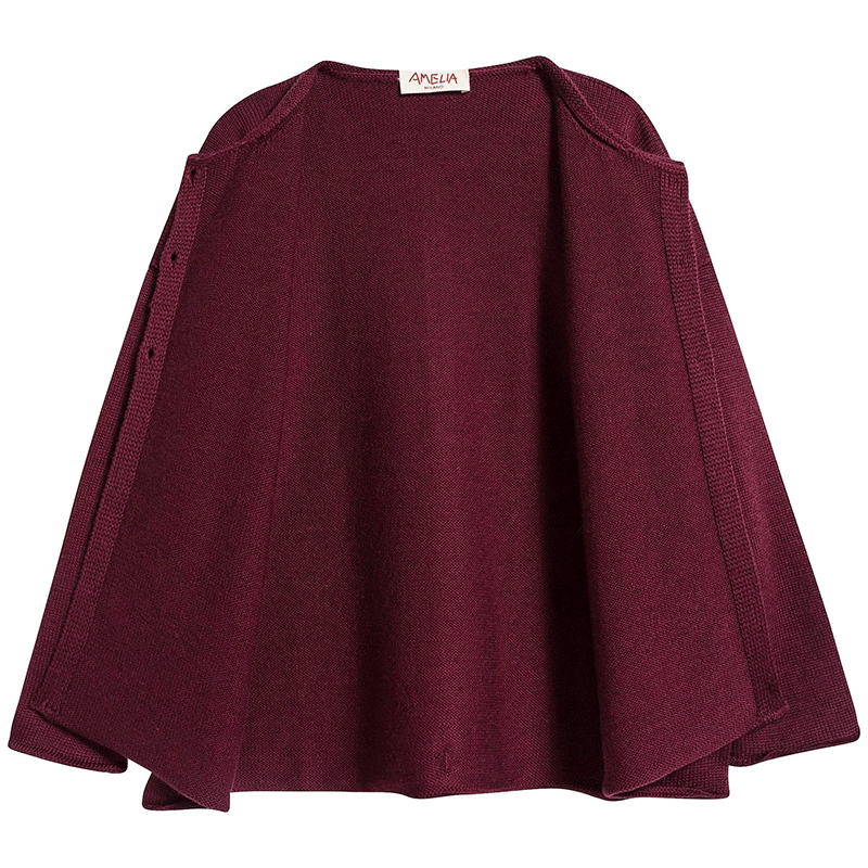 Girls Red Wine Cardigan - Cemarose Children's Fashion Boutique