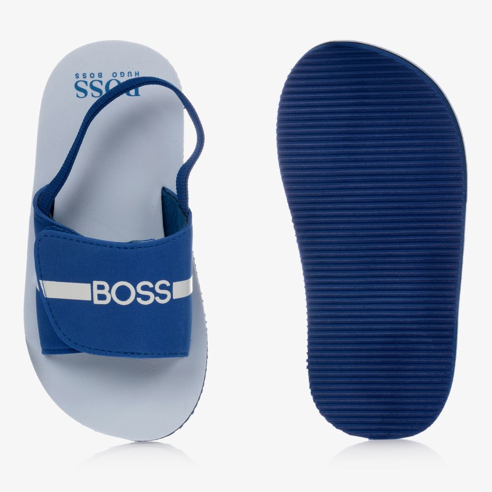 SANDALS W/SCRATCH FASTENER/ELASTIC ANKLE
STRAP, ROYAL BLUE