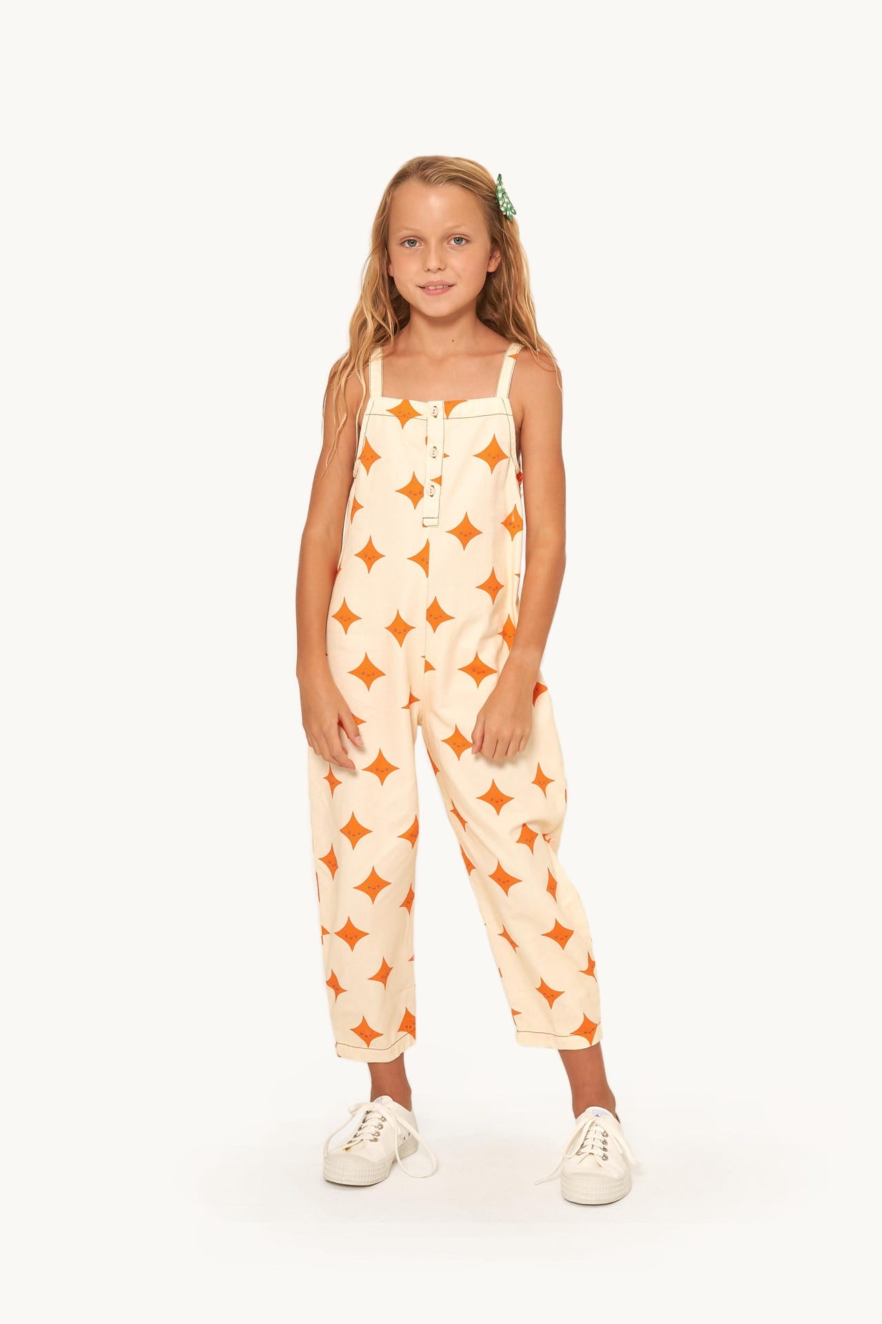 SPARKLE DUNGAREE *light cream/tangerine*